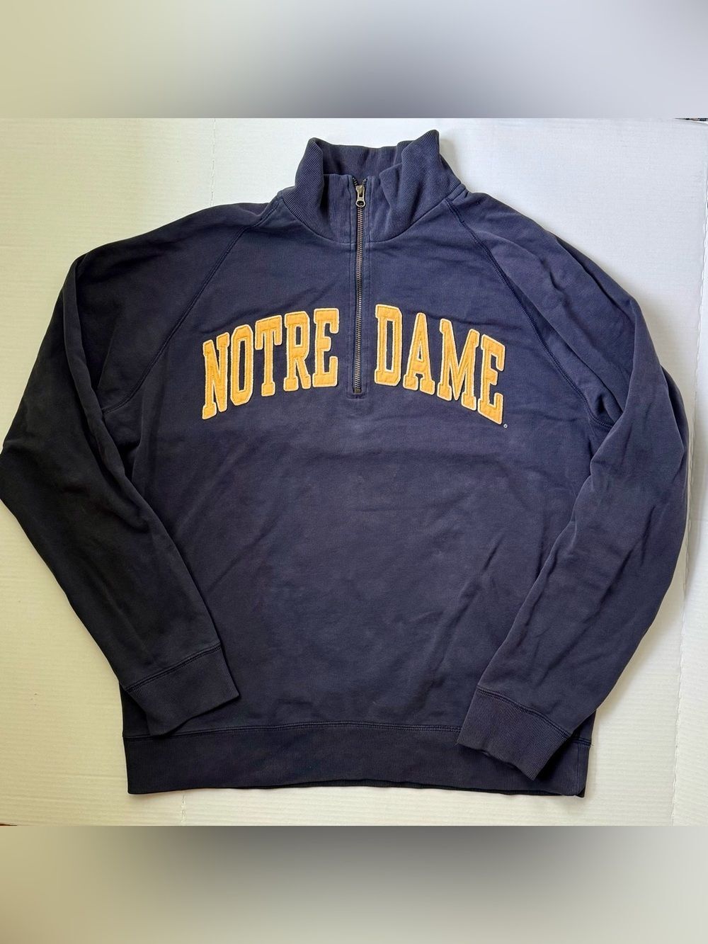 Banner 47 Notre Dame Fighting Irish Quarter Zip Navy Sweatshirt Men’s XXL  ☘️